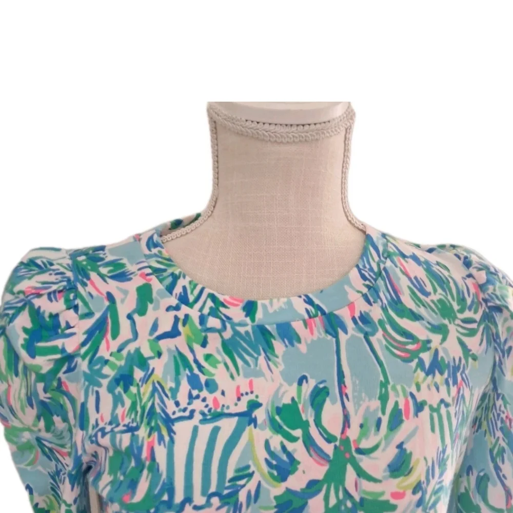 Lilly Pulitzer Jansen Long Sleeve Sweater XS Blue Ibiza Cabana NWT - Picture 2 of 7